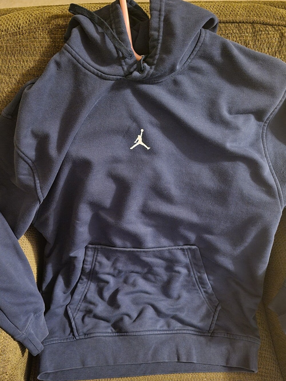 Jordan Navy Blue Pullover Hoodie with White Jumpman